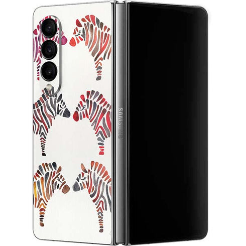 Cat Coq Rainbow Zebras Galaxy Z Fold4 5G Skin